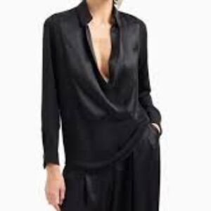 Missguided satin asymmetric blouse